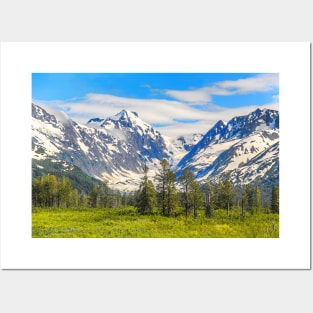 USA. Alaska. Snow-Covered Mountains. Posters and Art
